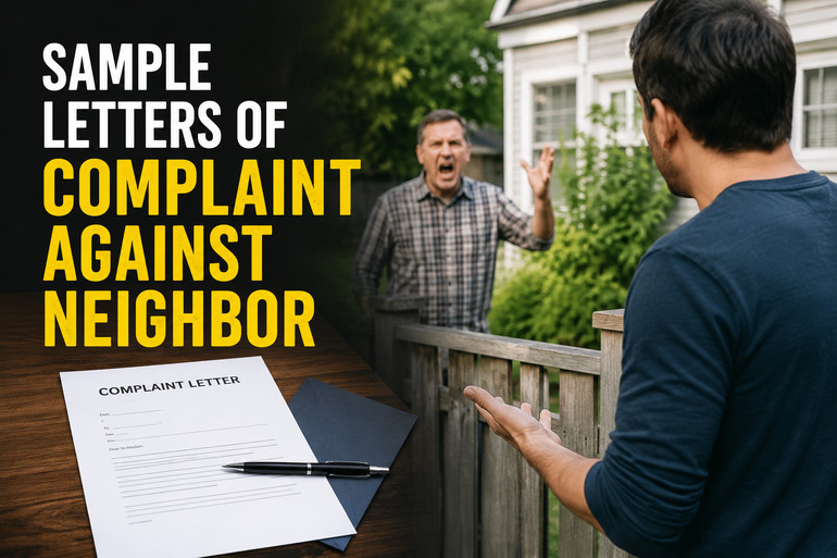 Sample Letters of Complaint Against Neighbor