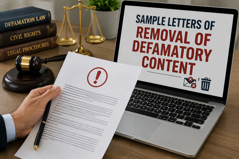 Sample Letters of Removal of Defamatory Content