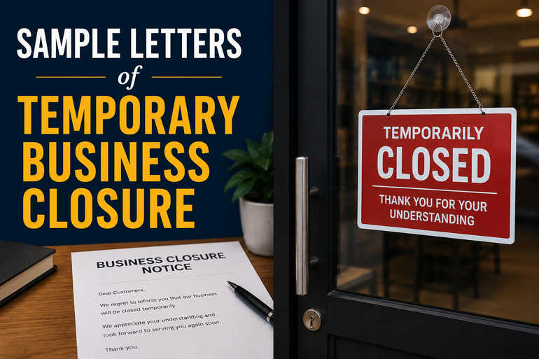 Sample Letters of Temporary Business Closure