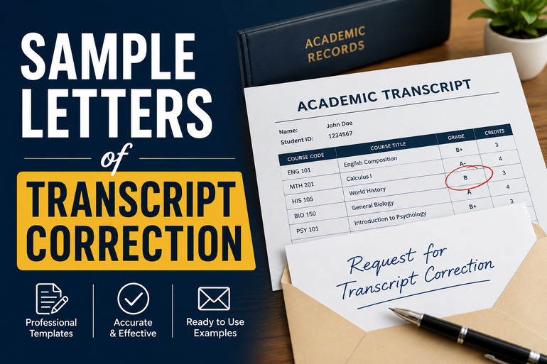 Sample Letters of Transcript Correction