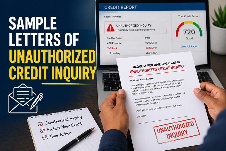 Sample Letters of Unauthorized Credit Inquiry