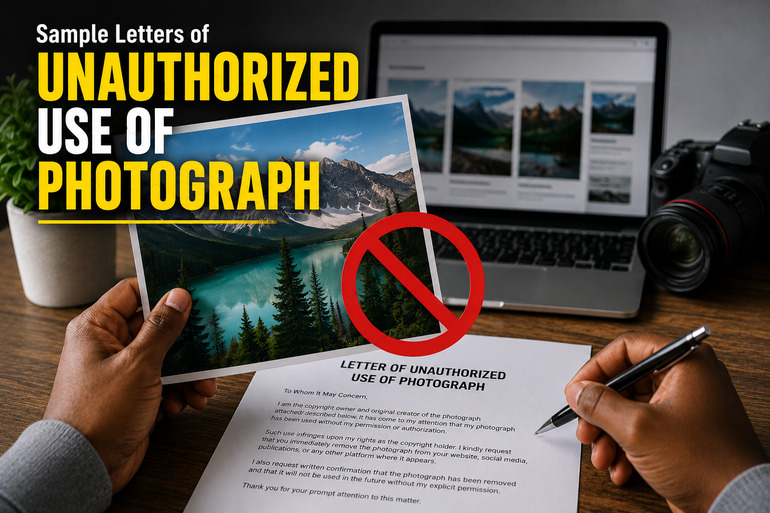 Sample Letters of Unauthorized Use of Photograph