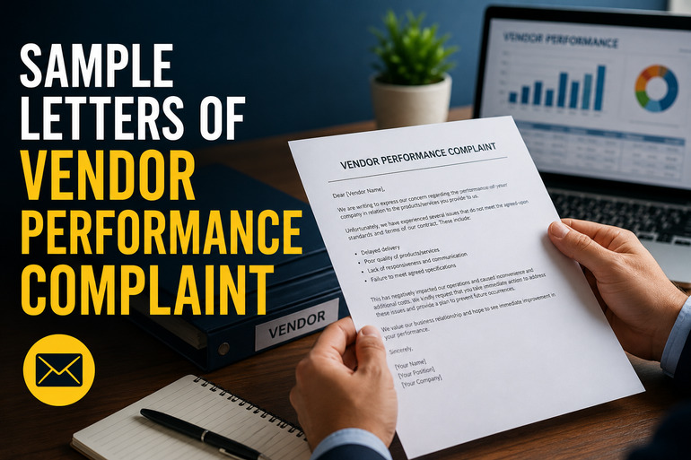Sample Letters of Vendor Performance Complaint